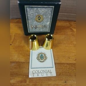 SET OF 2 VINTAGE 1.5" HIGH BRASS CANDLE FOLLOWERS/BURNERS TOPPERS CHASER.